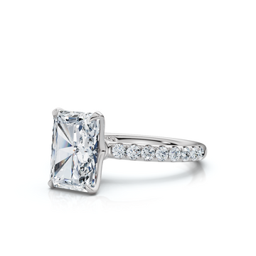 18K/Platinum Radiant Cut Accented