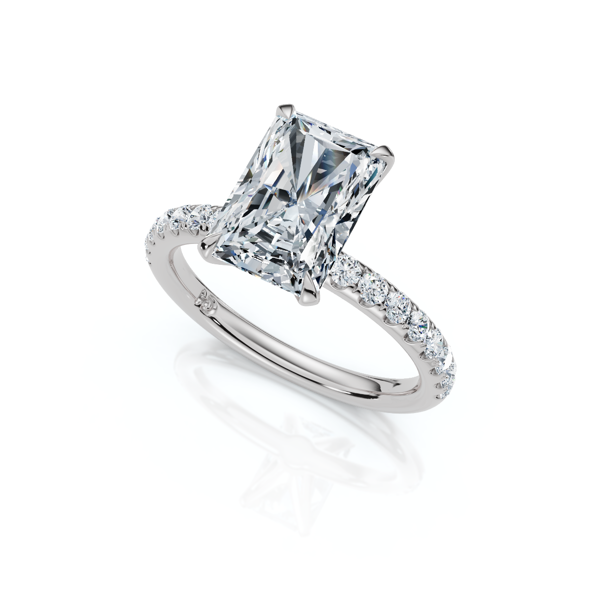 18K/Platinum Radiant Cut Accented