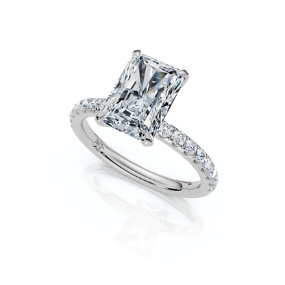 18K/Platinum Radiant Cut Accented