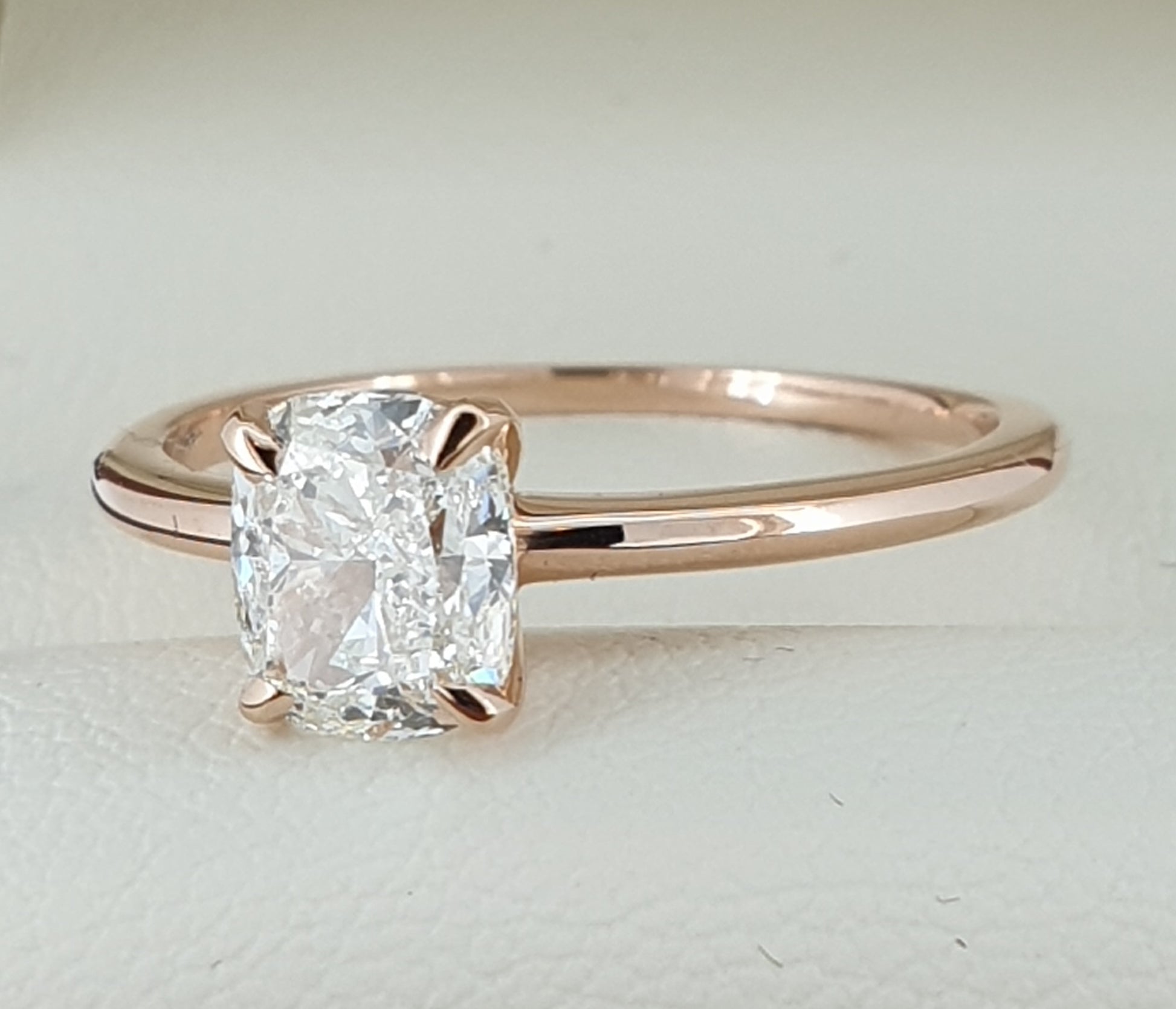 1.12 Carat Cushion Cut Diamond Engagement Ring