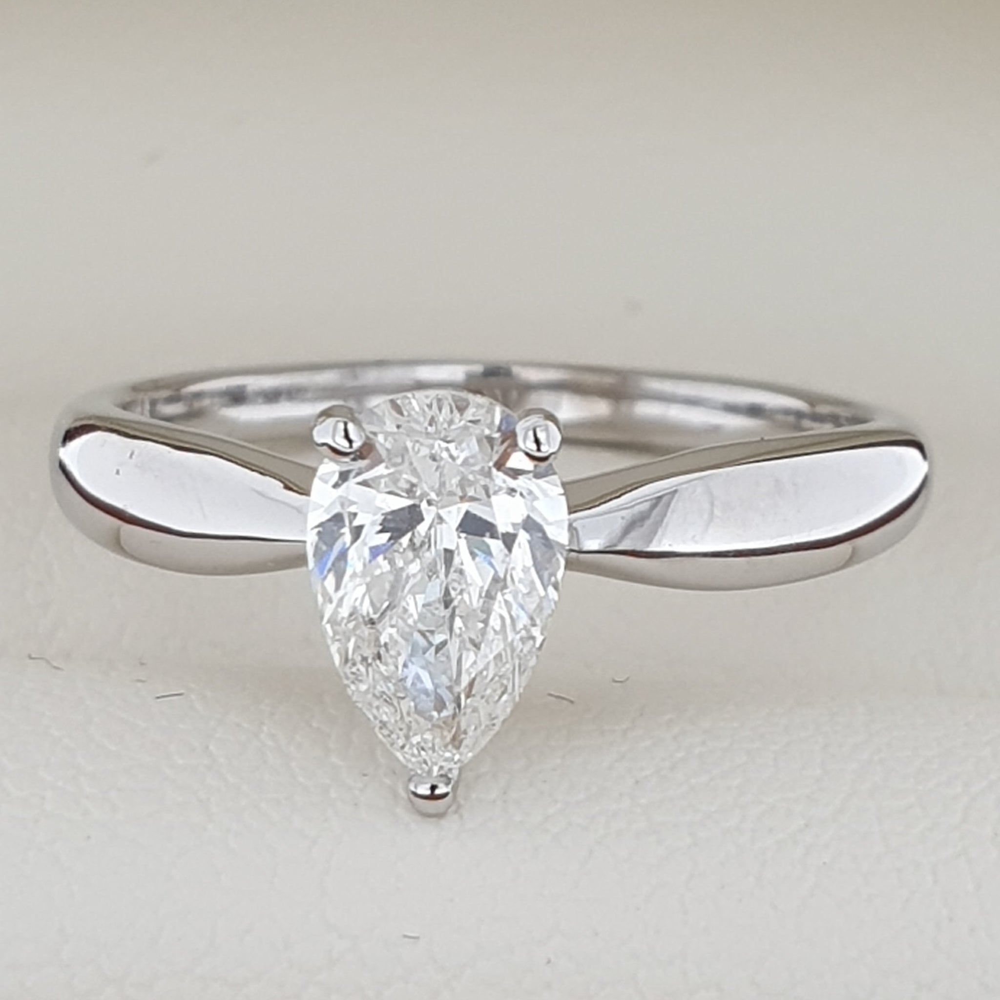 1.00 Carat Pear Cut Diamond Engagement Ring | Hogan Diamonds