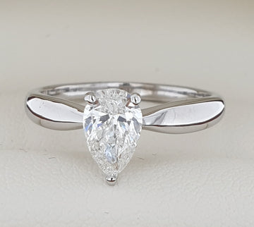 1.00 Carat Pear Cut Diamond Engagement Ring | Hogan Diamonds