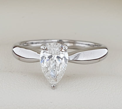 1.00 Carat Pear Cut Diamond Engagement Ring | Hogan Diamonds