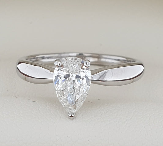 1.00 Carat Pear Cut Diamond Engagement Ring | Hogan Diamonds