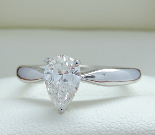 1.00 Carat Pear Cut Diamond Engagement Ring | Hogan Diamonds