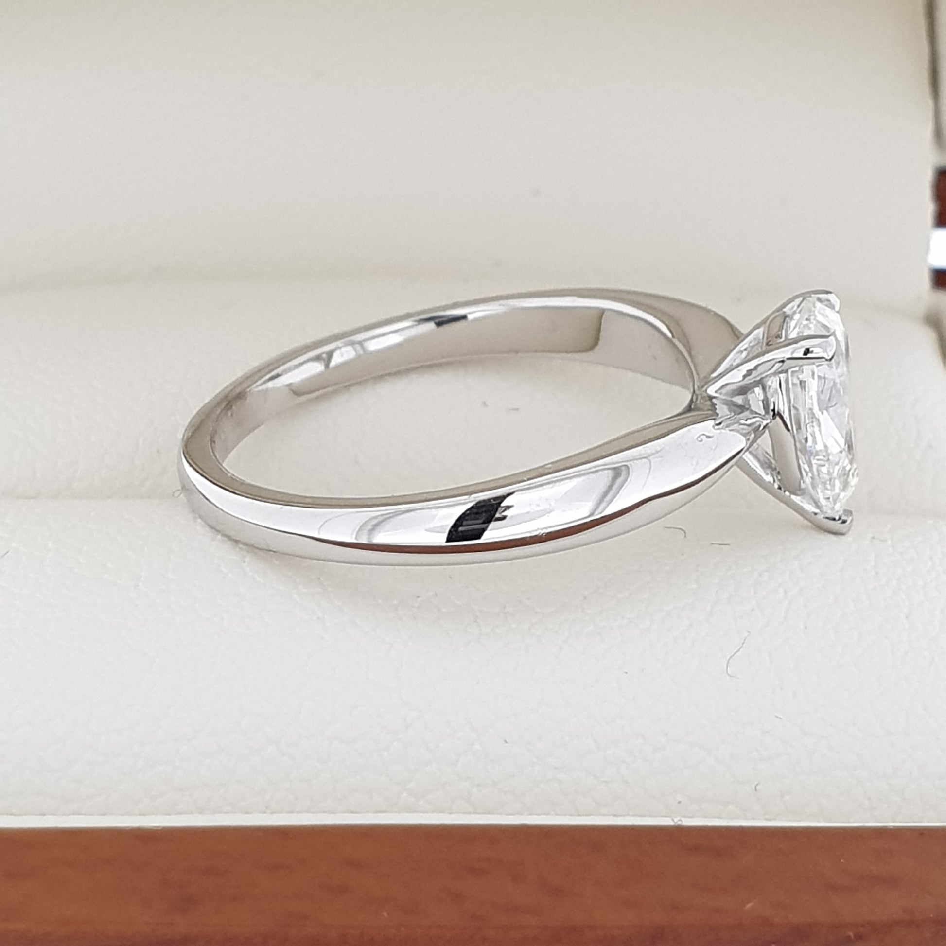 1.00 Carat Pear Cut Diamond Engagement Ring - Right | Hogan Diamonds