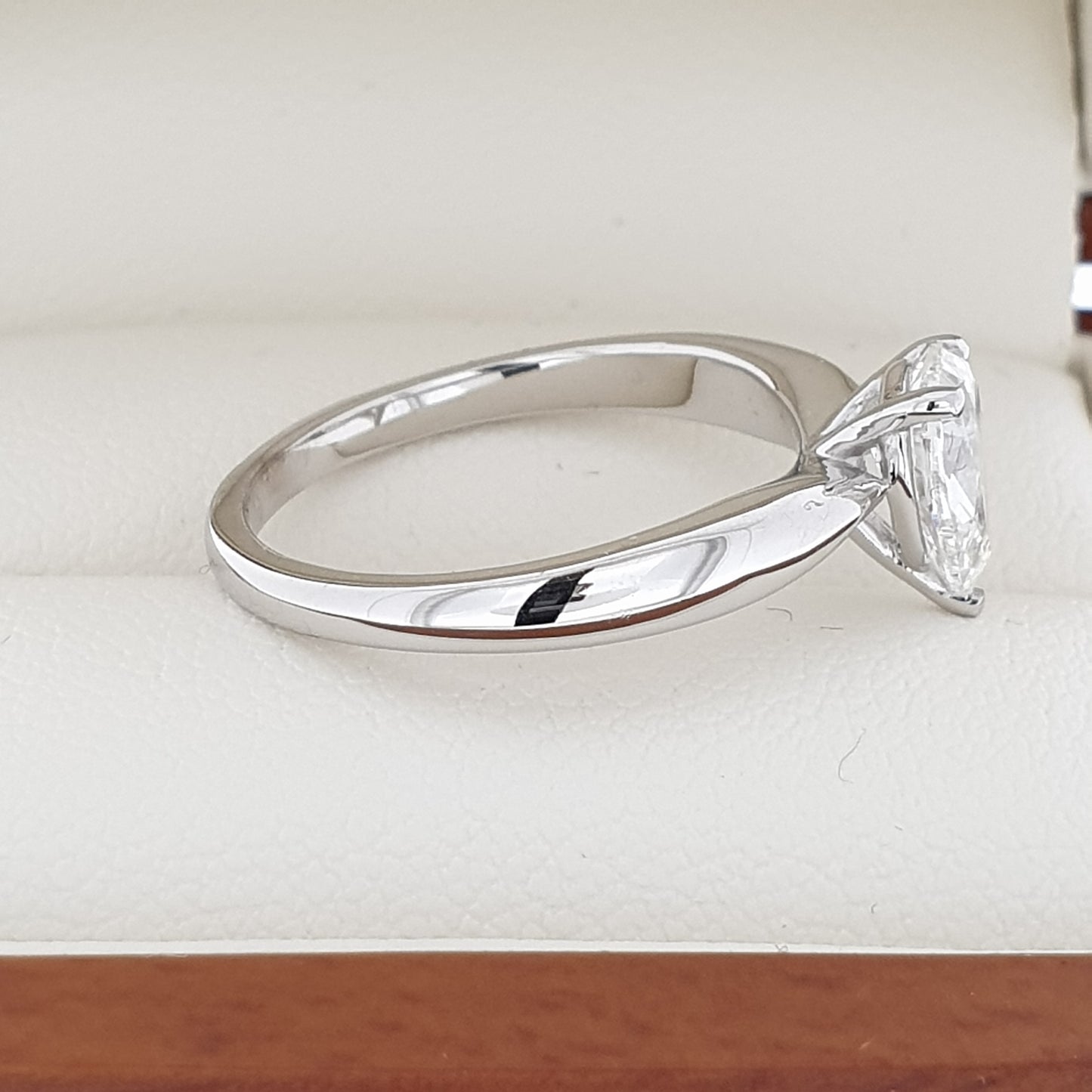 1.00 Carat Pear Cut Diamond Engagement Ring - Right | Hogan Diamonds