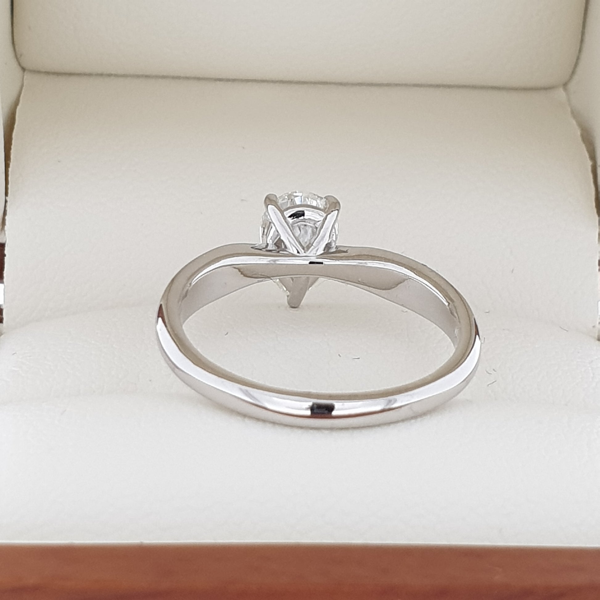 1.00 Carat Pear Cut Diamond Engagement Ring - Back | Hogan Diamonds