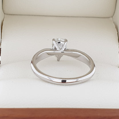 1.00 Carat Pear Cut Diamond Engagement Ring - Back | Hogan Diamonds