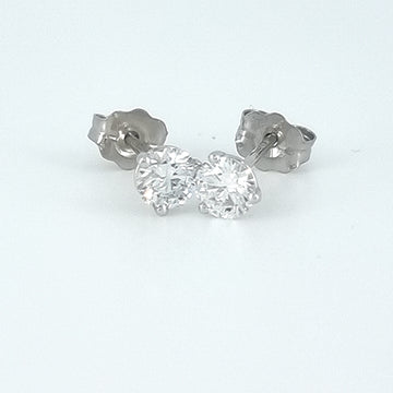 Exceptional Diamond Stud Earrings in 14K White Gold. Lab Grown!