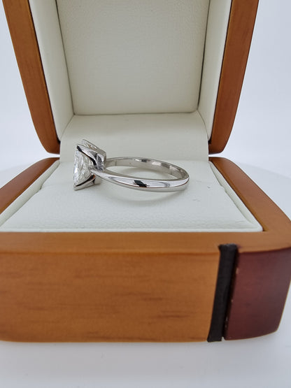 BIG 2.01 Carat Radiant Cut Diamond Engagement Ring in White Gold!