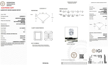 BIG 2.01 Carat Radiant Cut Diamond Engagement Ring in White Gold!
